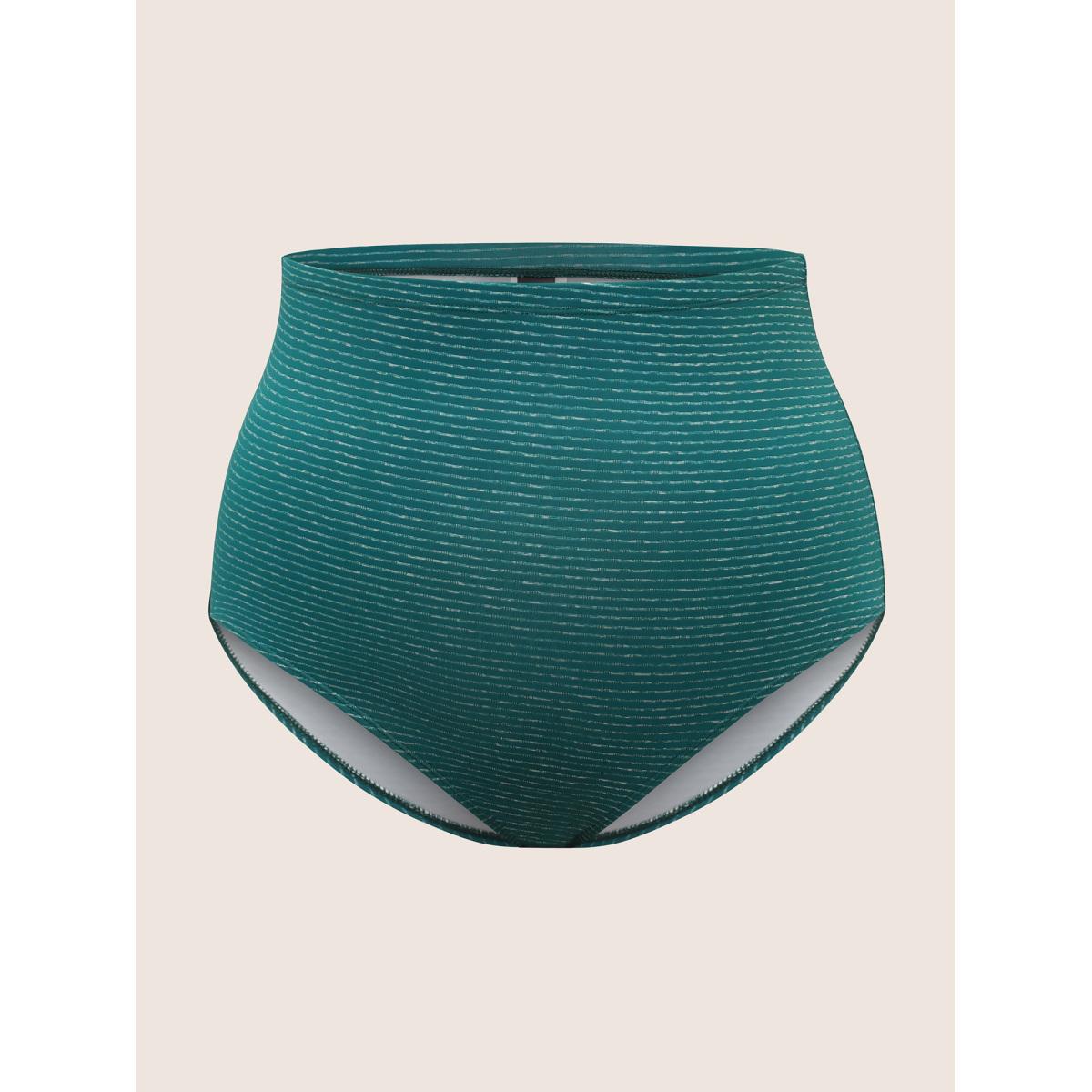 Plus Size Striped Twist Front Adjustable Straps Swim Dress Women's Swimwear Cyan Beach Bodycon V-neck High stretch Curve Swim Dresses BloomChic 14-16/1X Product Image