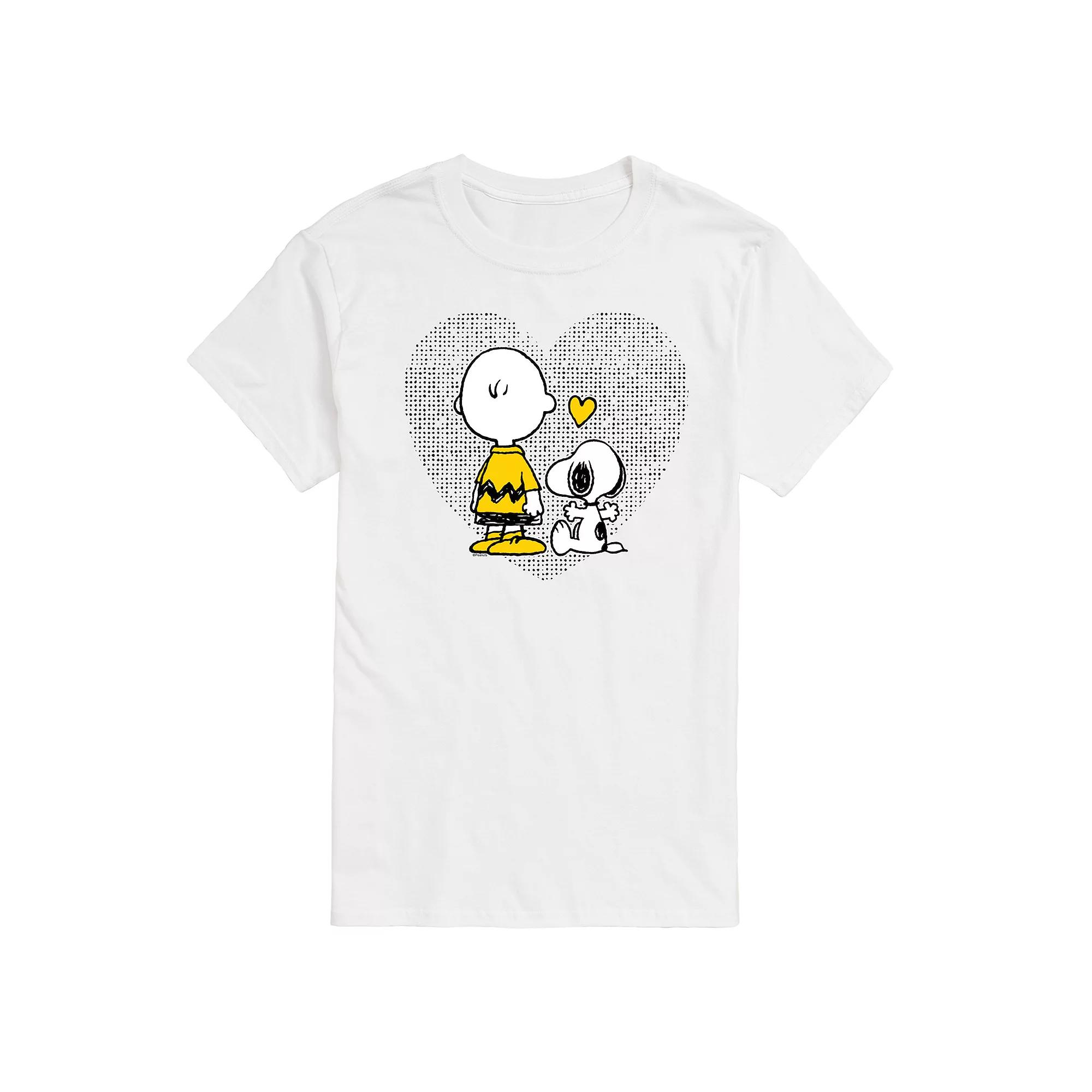 Men's Peanuts Charlie Snoopy Heart Graphic Tee,  Product Image