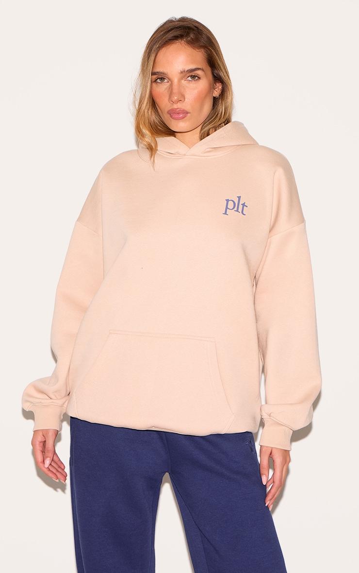  PRETTYLITTLETHING Cream Oversized Hoodie Product Image