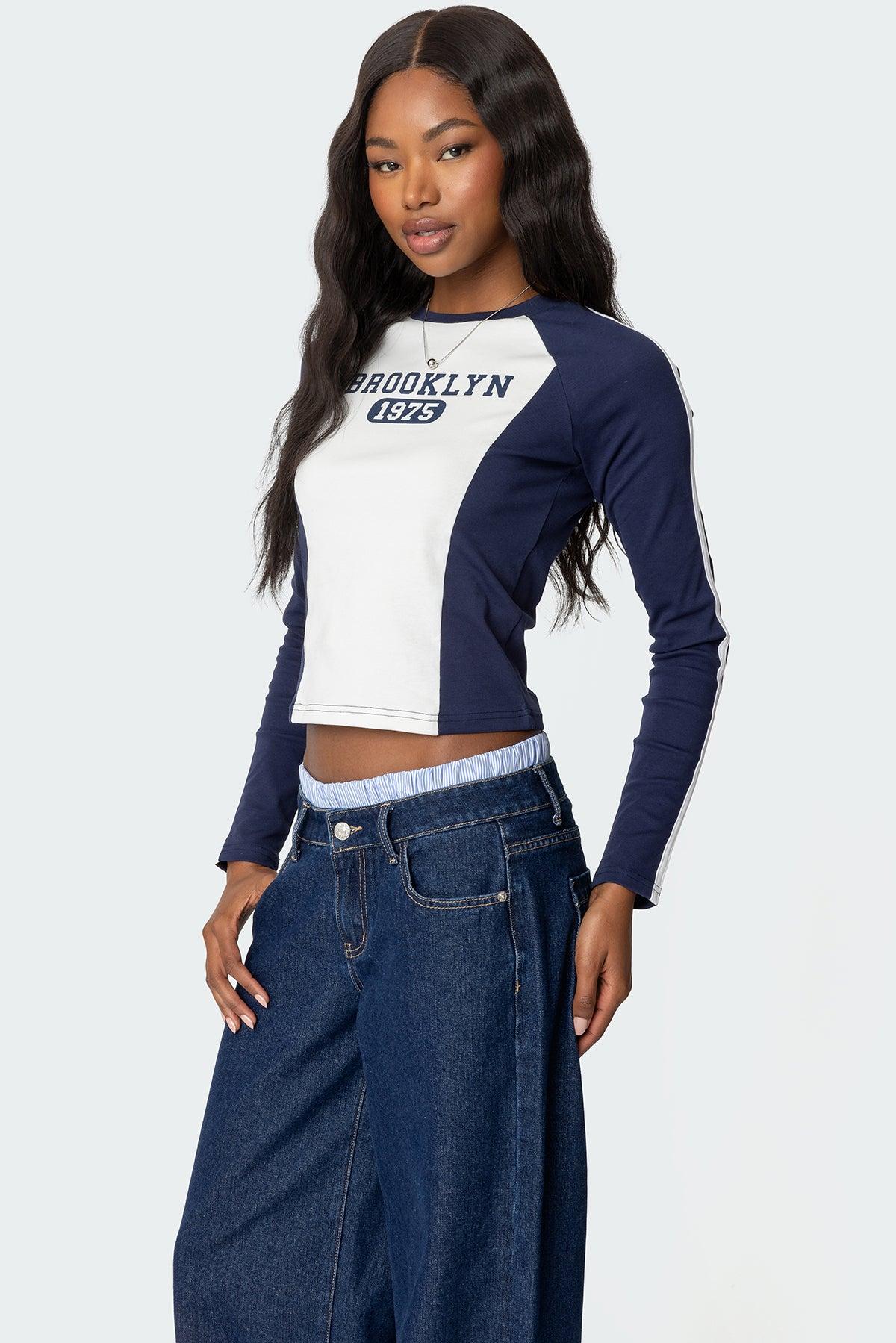 Striped Boxer Detail Low Rise Baggy Jeans Product Image