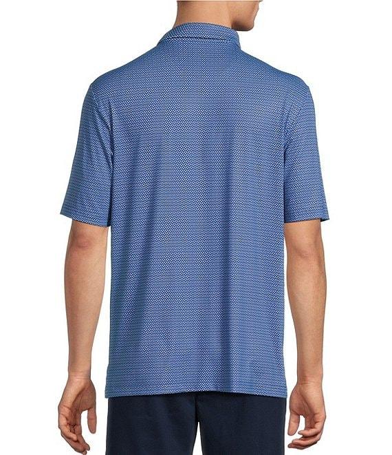 Roundtree & Yorke Big & Tall Performance Short Sleeve Geo Print Polo Shirt Product Image