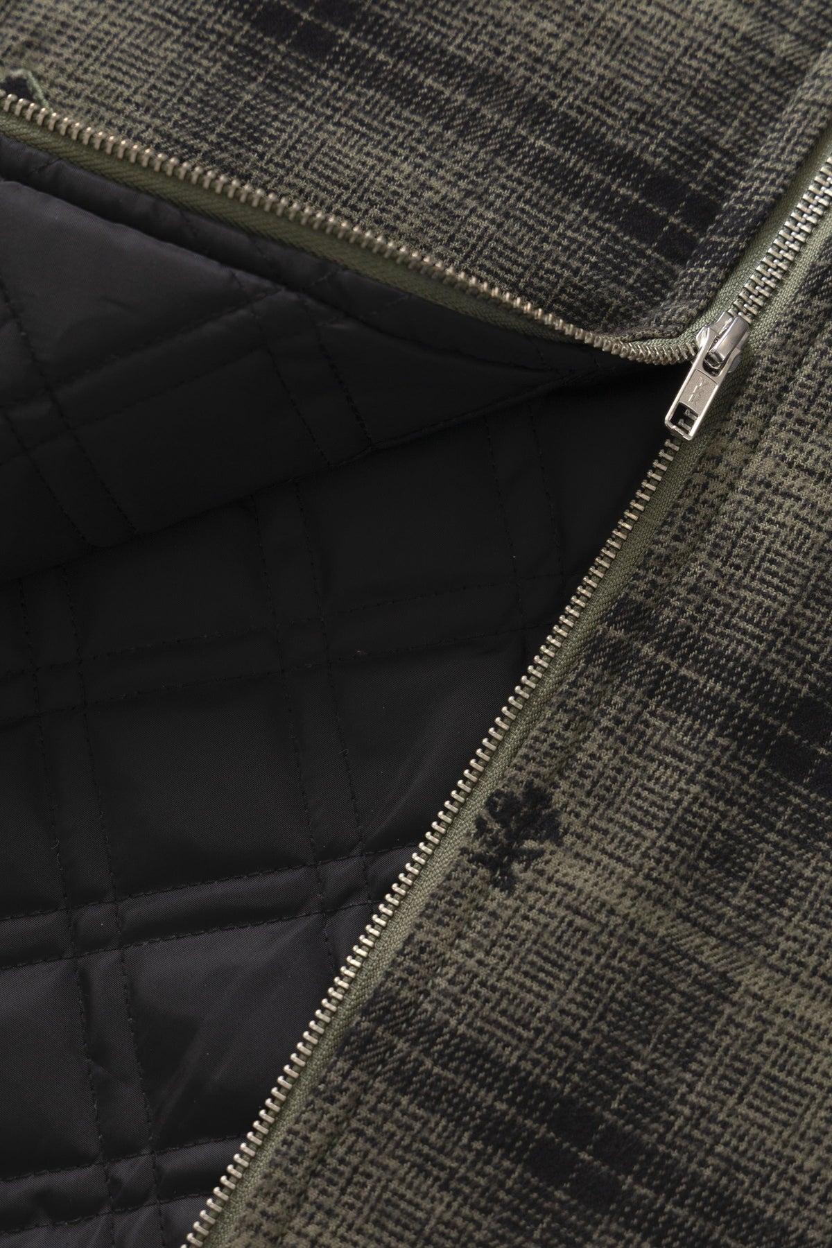 Thistle Plaid Padded Work Vest - Olive Product Image