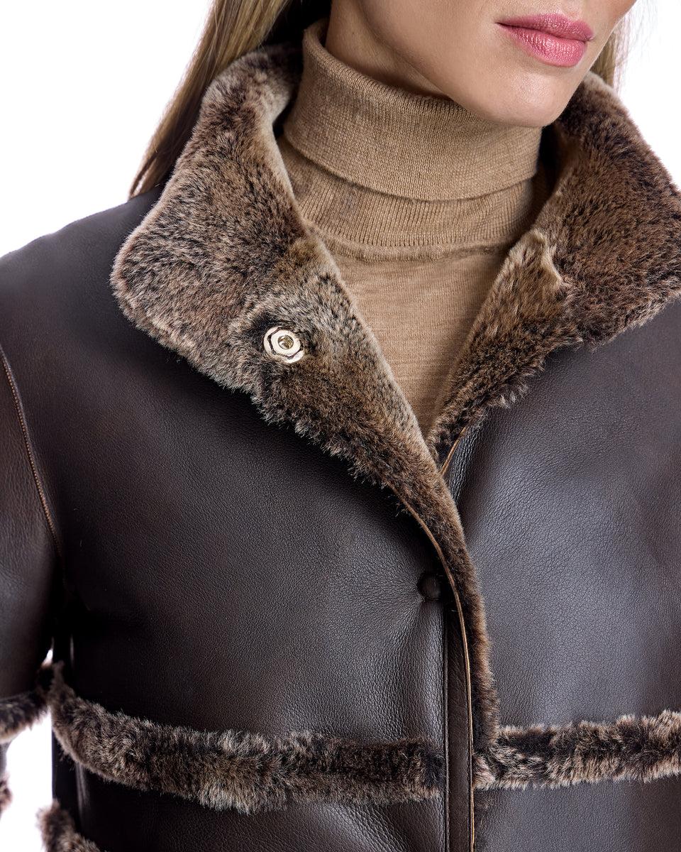 Maximilian Horizontal Shearling Jacket-Maximilian Product Image