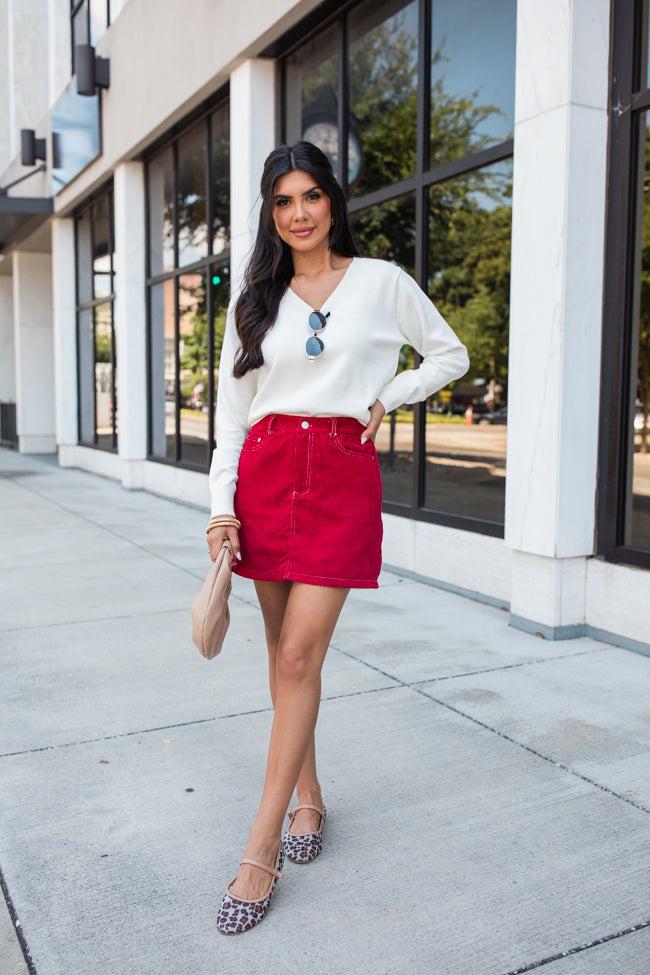 Let's Be Honest Ivory V-Neck Sweater FINAL SALE Product Image