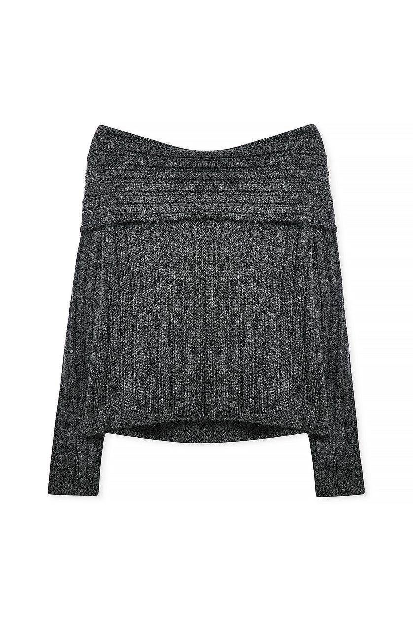 Knitted Off Shoulder Sweater Product Image
