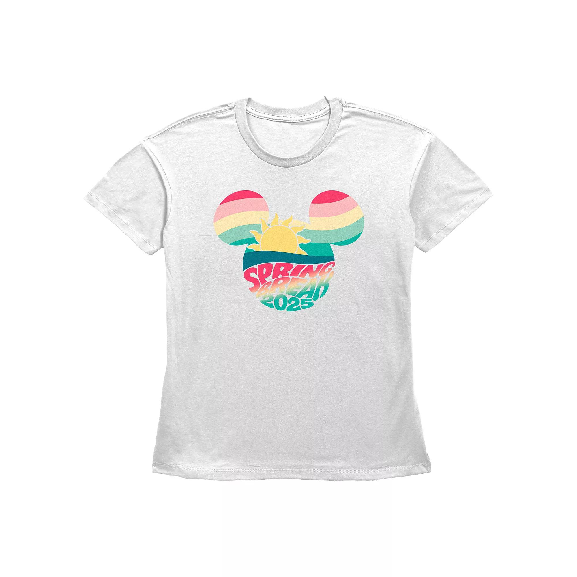 Disney's Mickey Mouse Spring Break 2025 Women's Graphic Tee, Size: XS, White Product Image