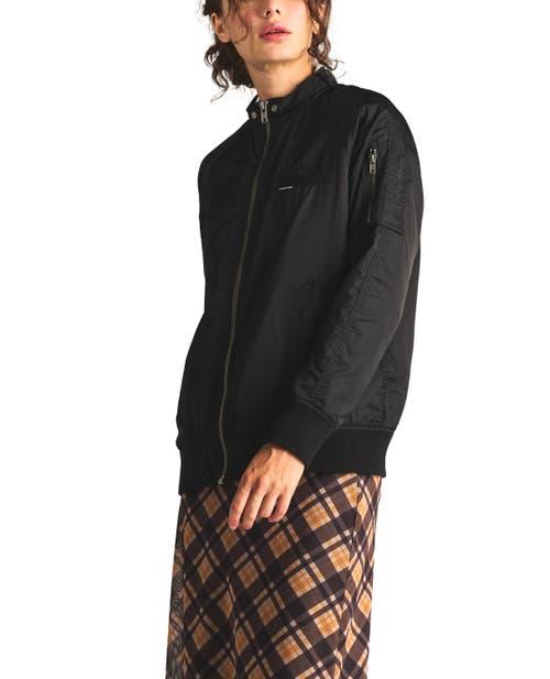 Members Only Women's Satin Bomber Jacket in Dark Green at Nordstrom, Size Large Product Image