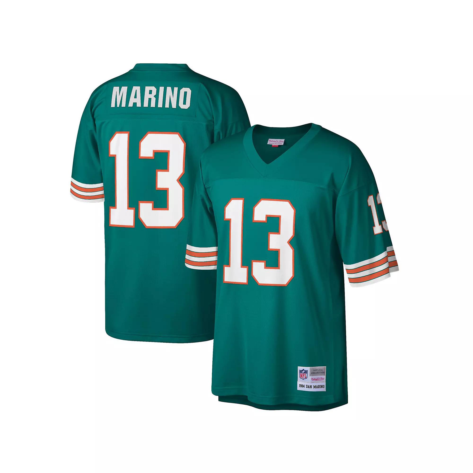 Men's Mitchell & Ness Dan Marino Aqua Miami Dolphins Big & Tall 1984 Retired Player Replica Jersey,  Product Image