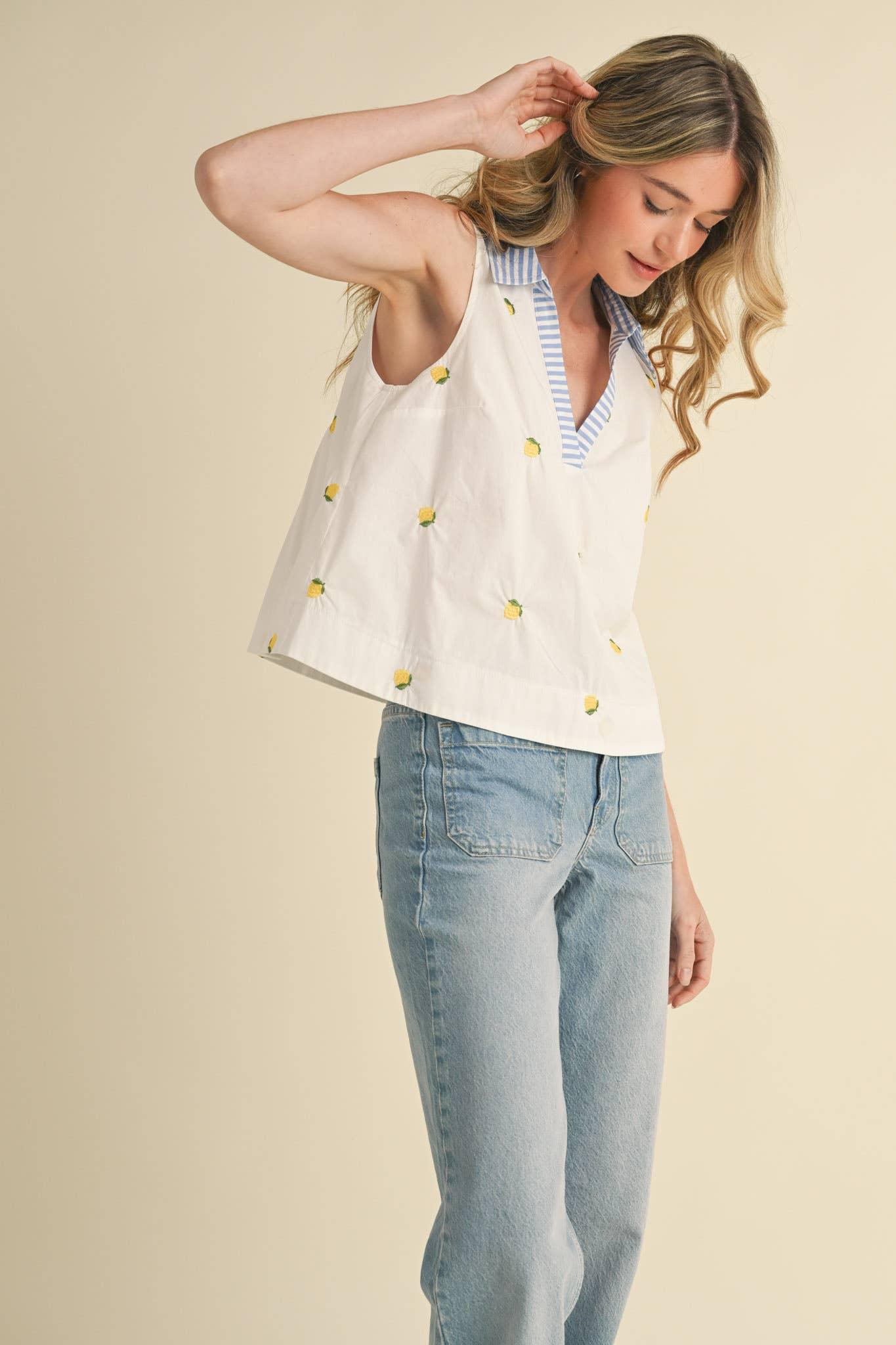 Cherry Embroidered Tank Product Image