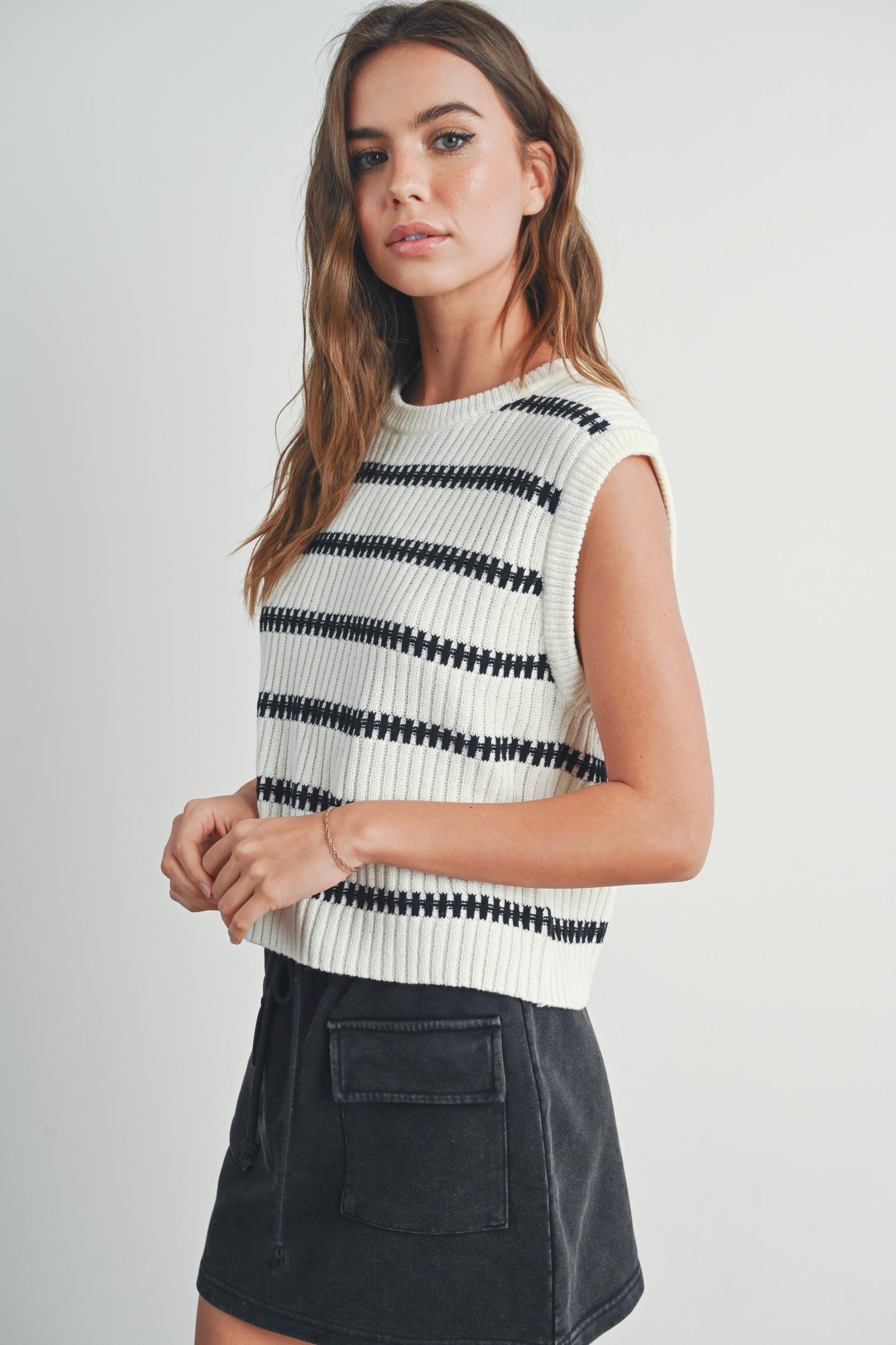 Stripe Knit Tank Top Product Image