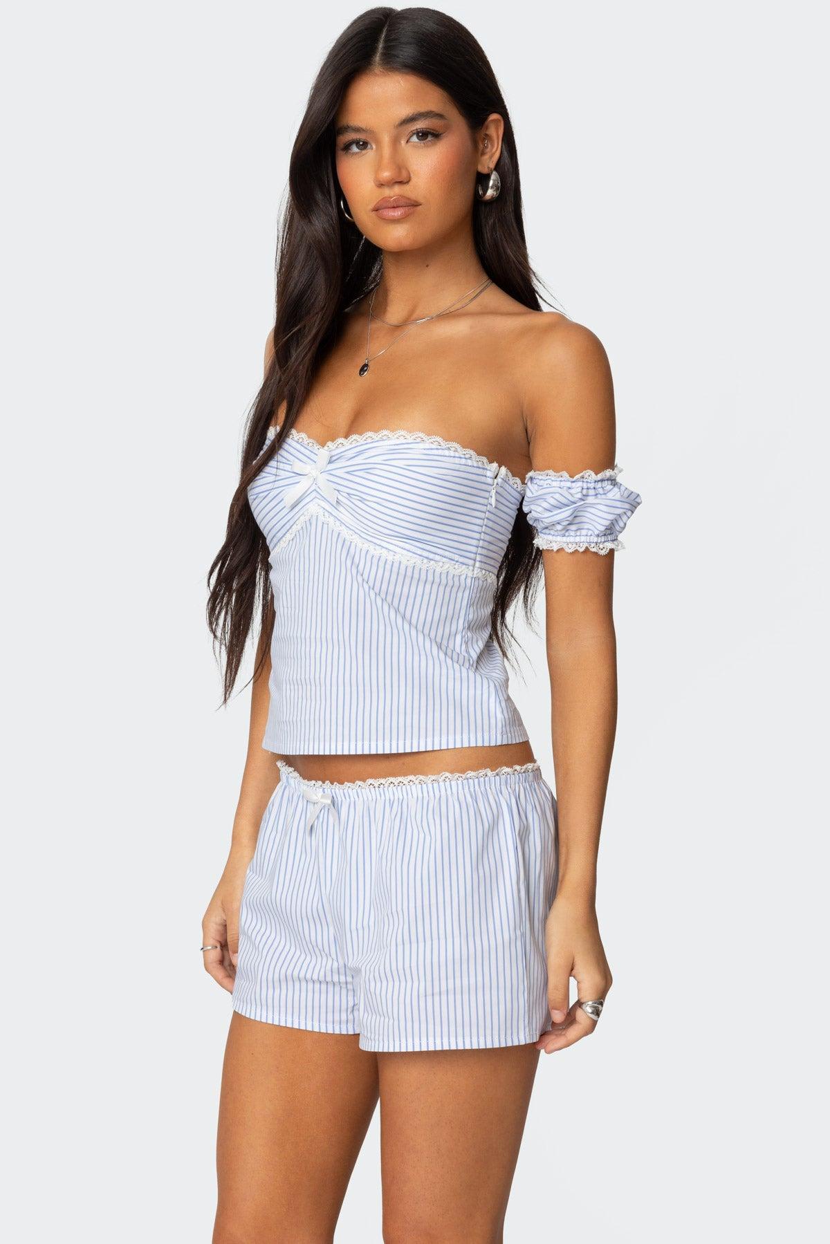 Taryn Off Shoulder Striped Top Product Image