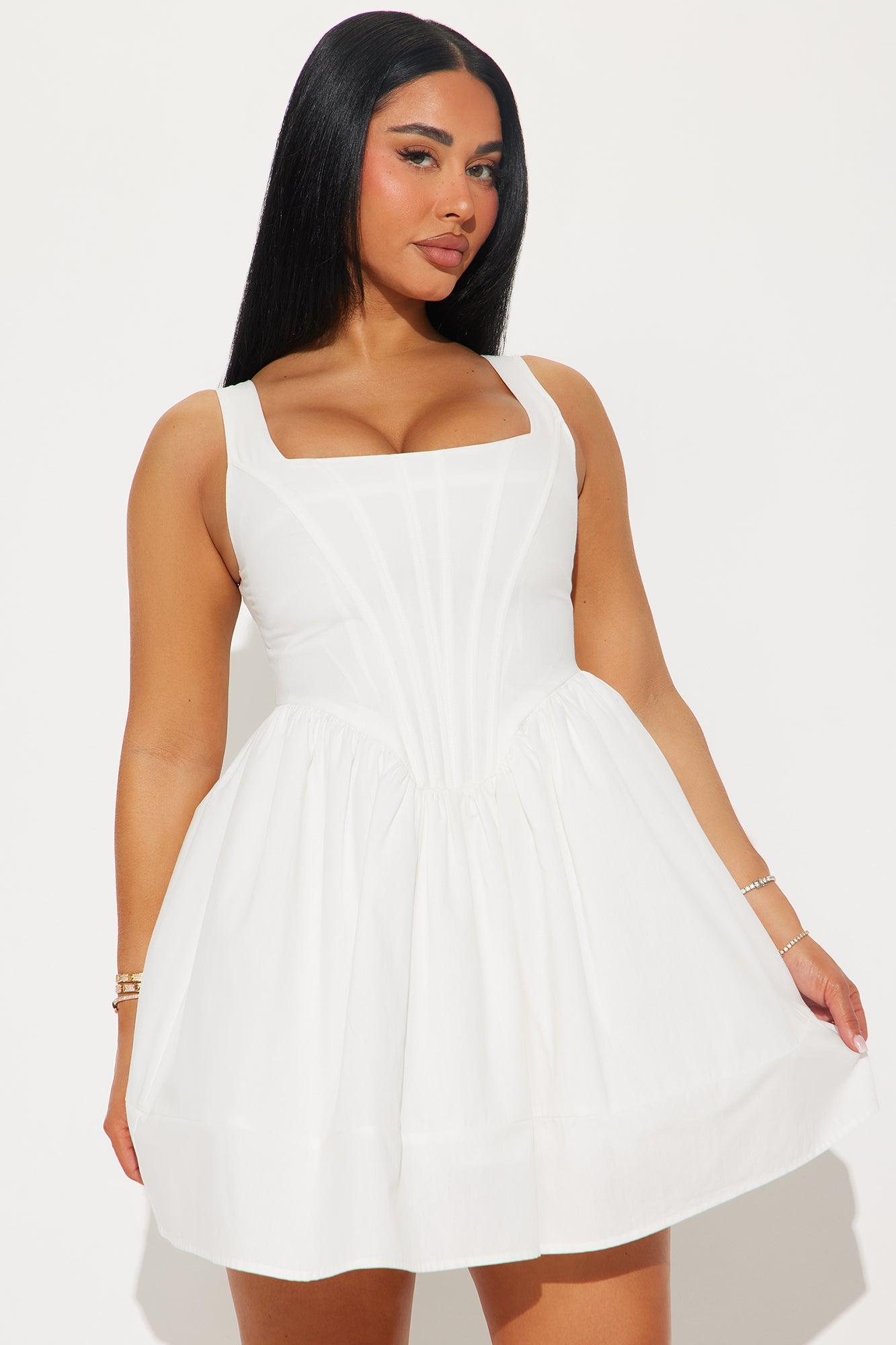 Rylie Corset Mini Dress - White Product Image