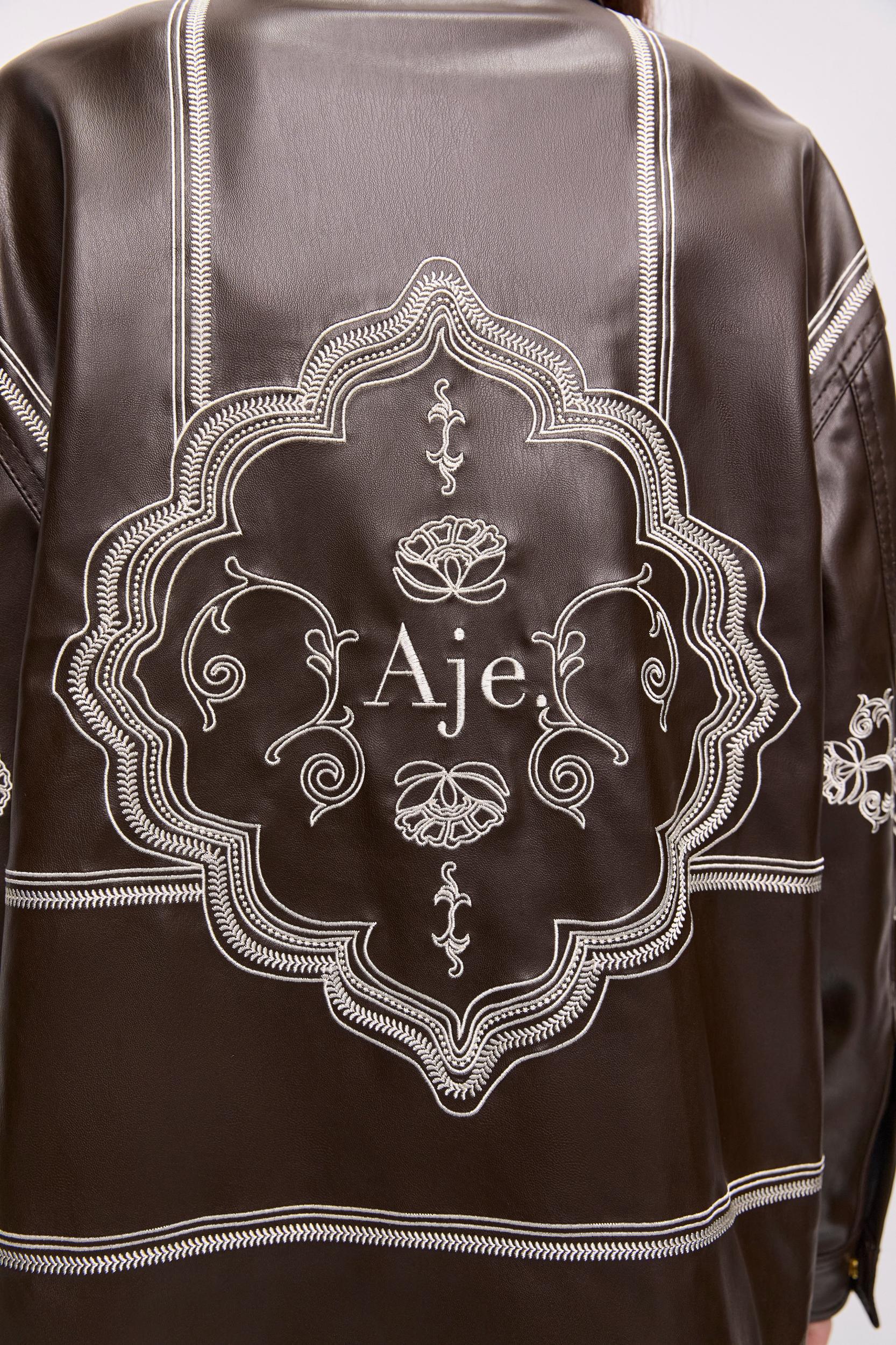 Lotus Vegan Leather Shirt-DARK CHOCOLATE / 4 Product Image