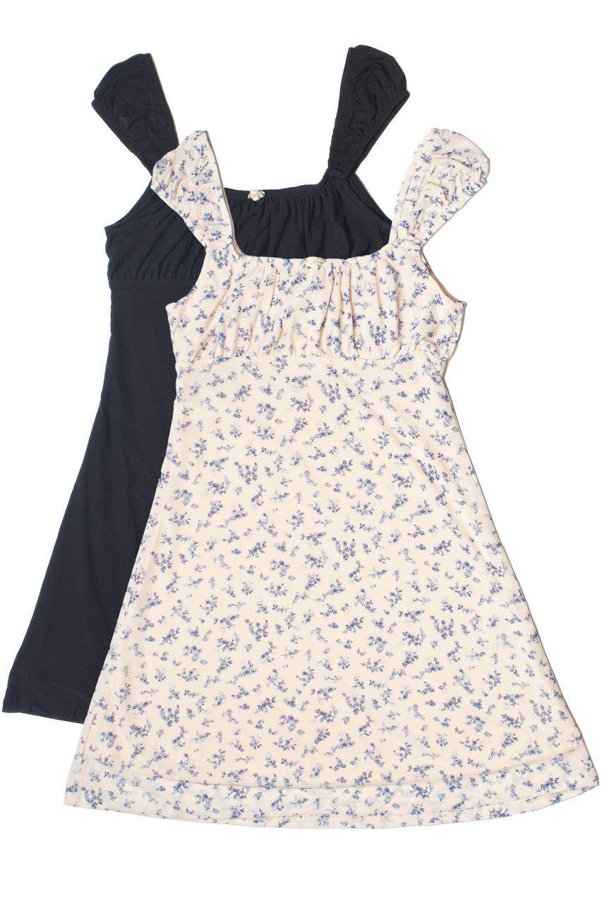 Satin Rose Mesh Babydoll Dress Product Image