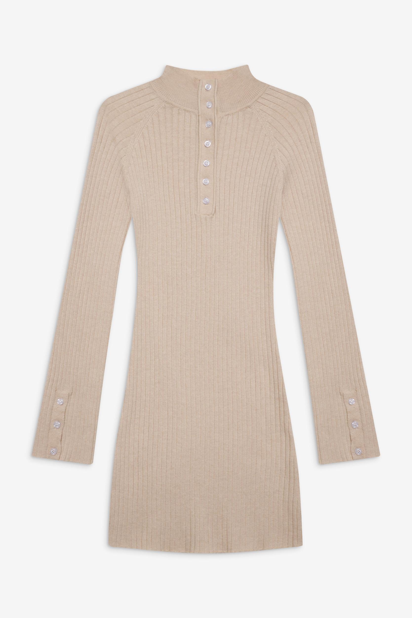 Isla Long  Sleeve Mini Dress - Cream Product Image