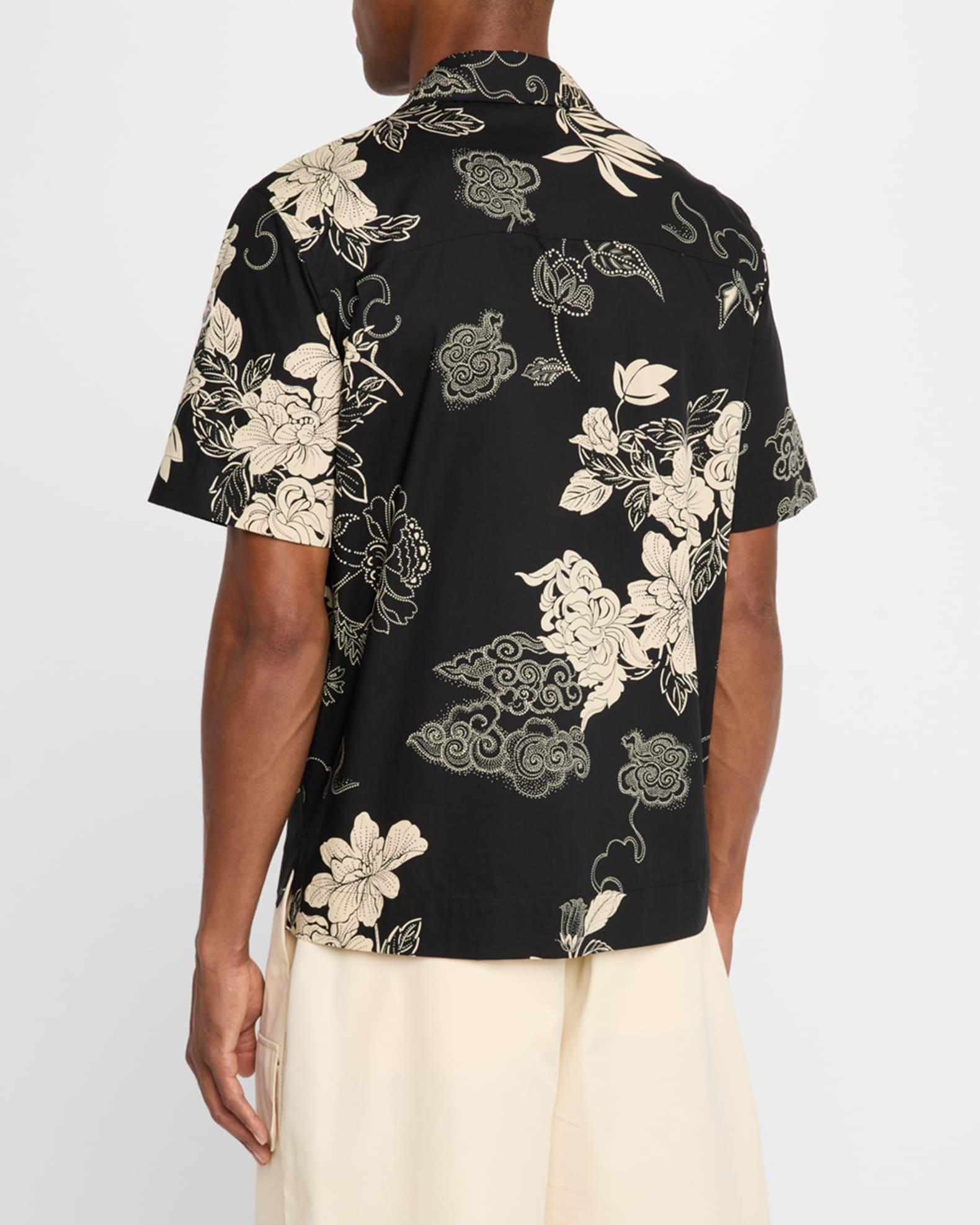 Men's Leaf-Print Camp Shirt Product Image