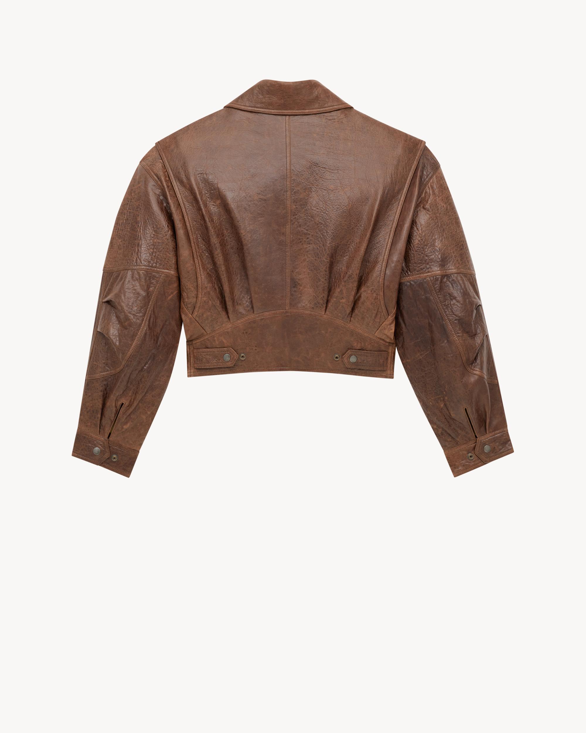 bomber jacket in aged lambskin Product Image