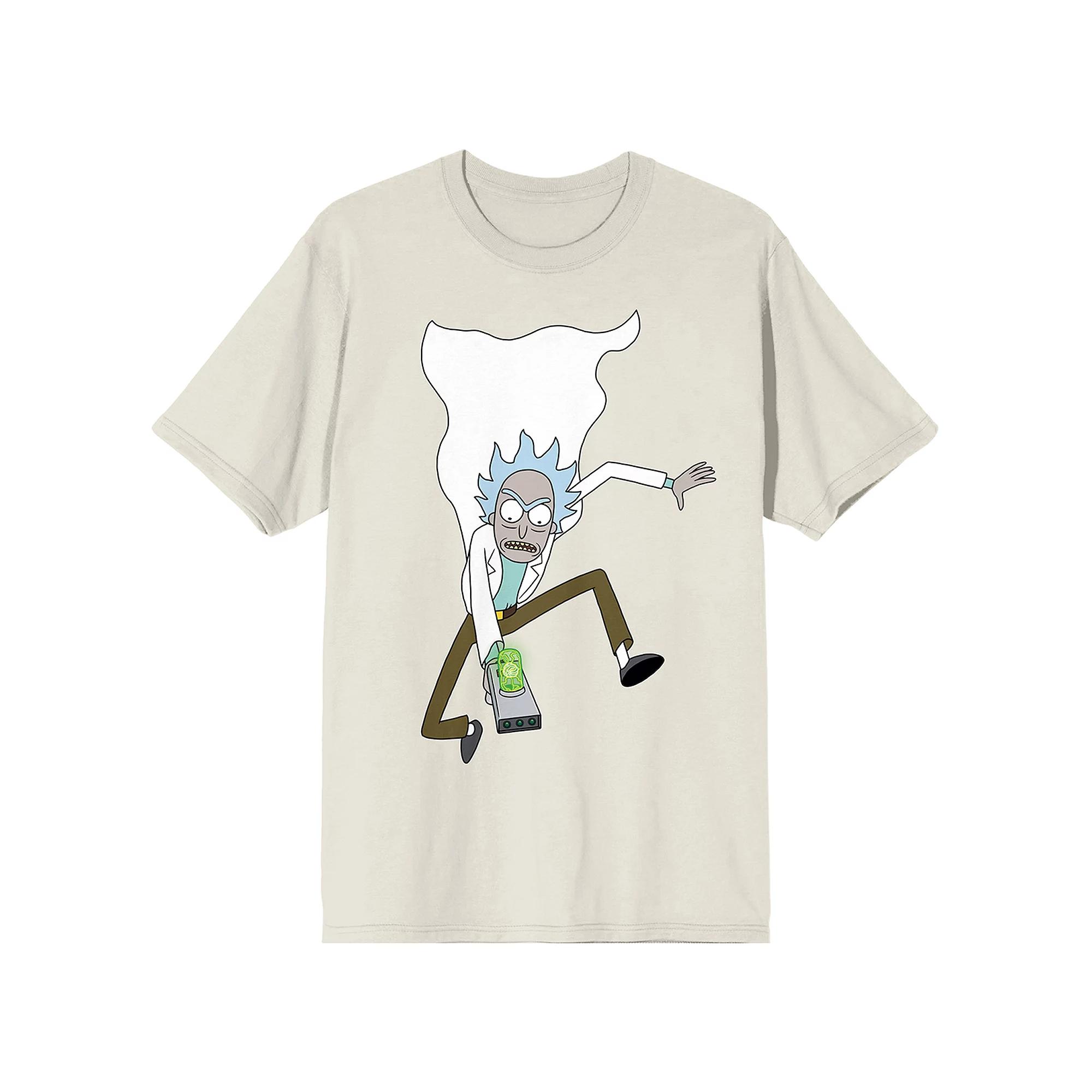 Men's Rick & Morty Rick Jumping Graphic Tee, Size: Large, Off White Product Image