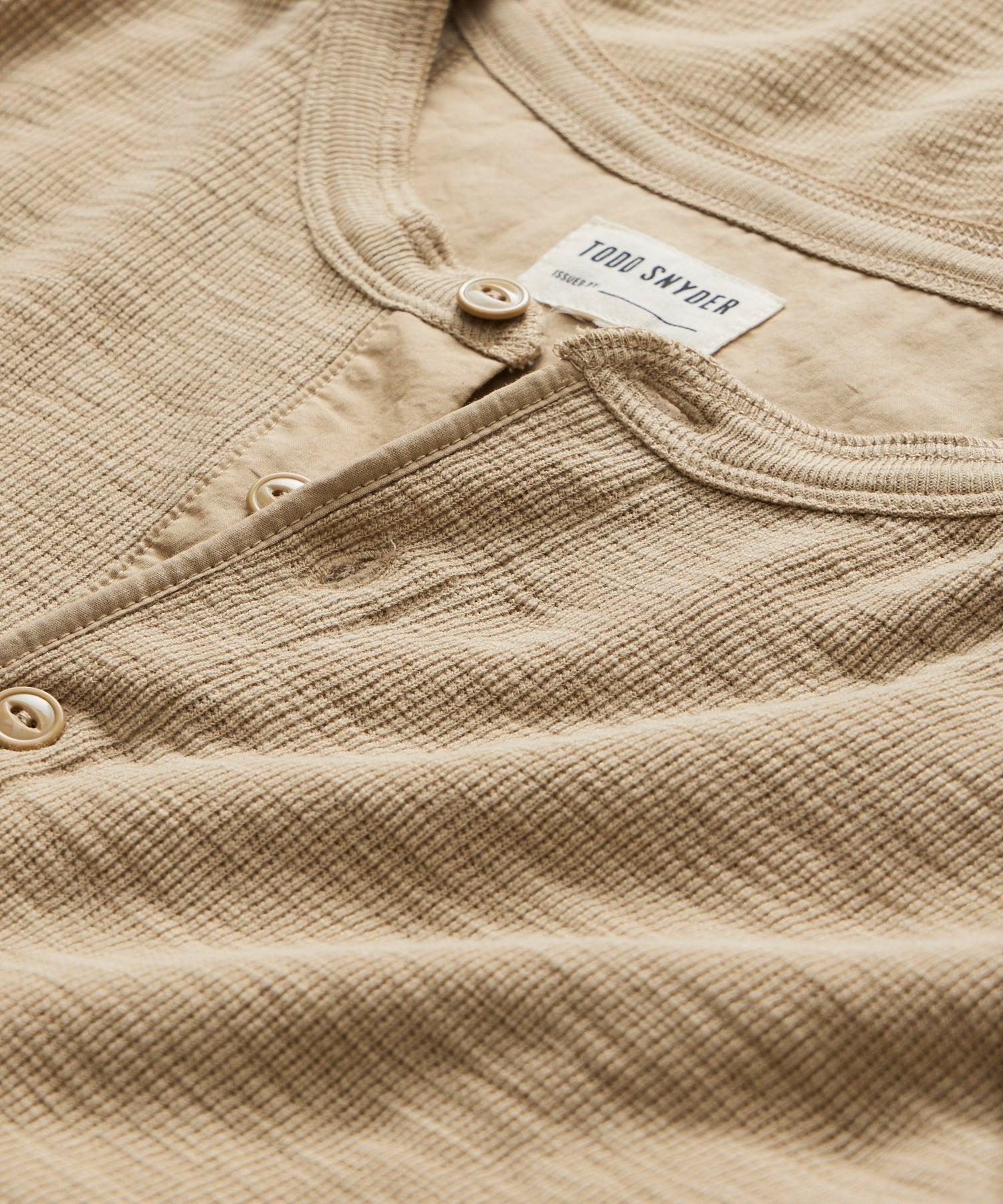 Lightweight Mini Waffle Henley in Baja Dunes Product Image