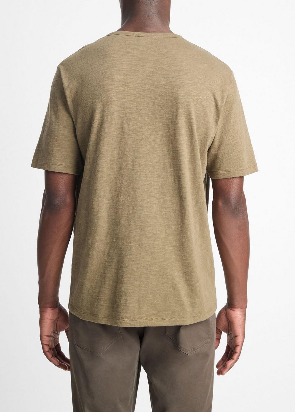 Mens Slub Cotton Split-Neck T-Shirt Vince Product Image