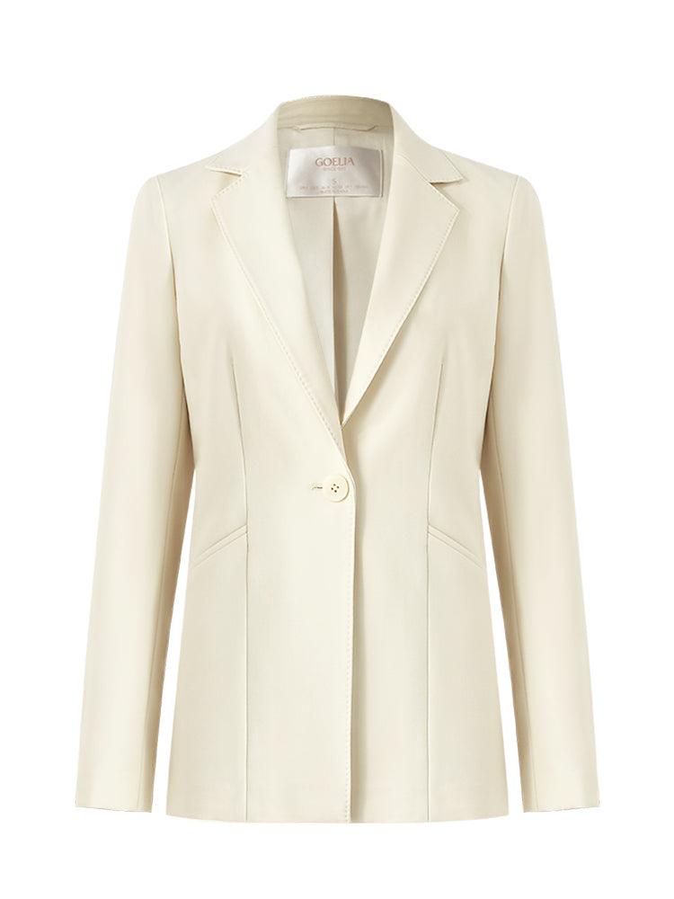 Worsted Wool One Button Women Blazer Product Image