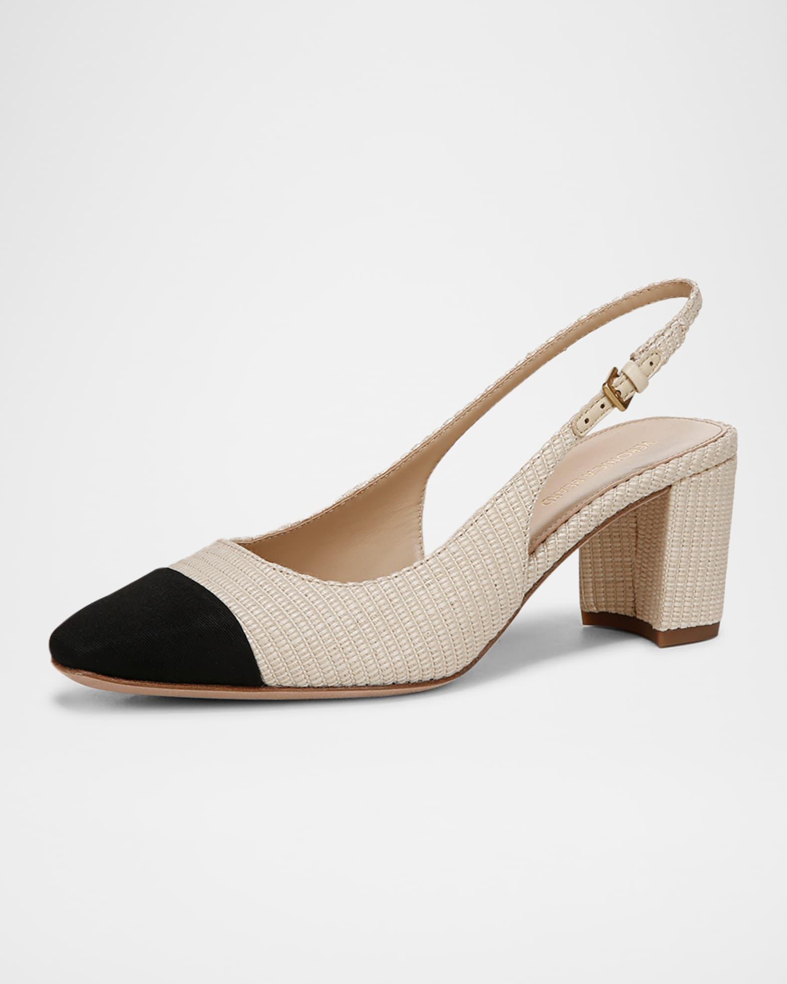 Cecile Bicolor Cap-Toe Slingback Pumps Product Image