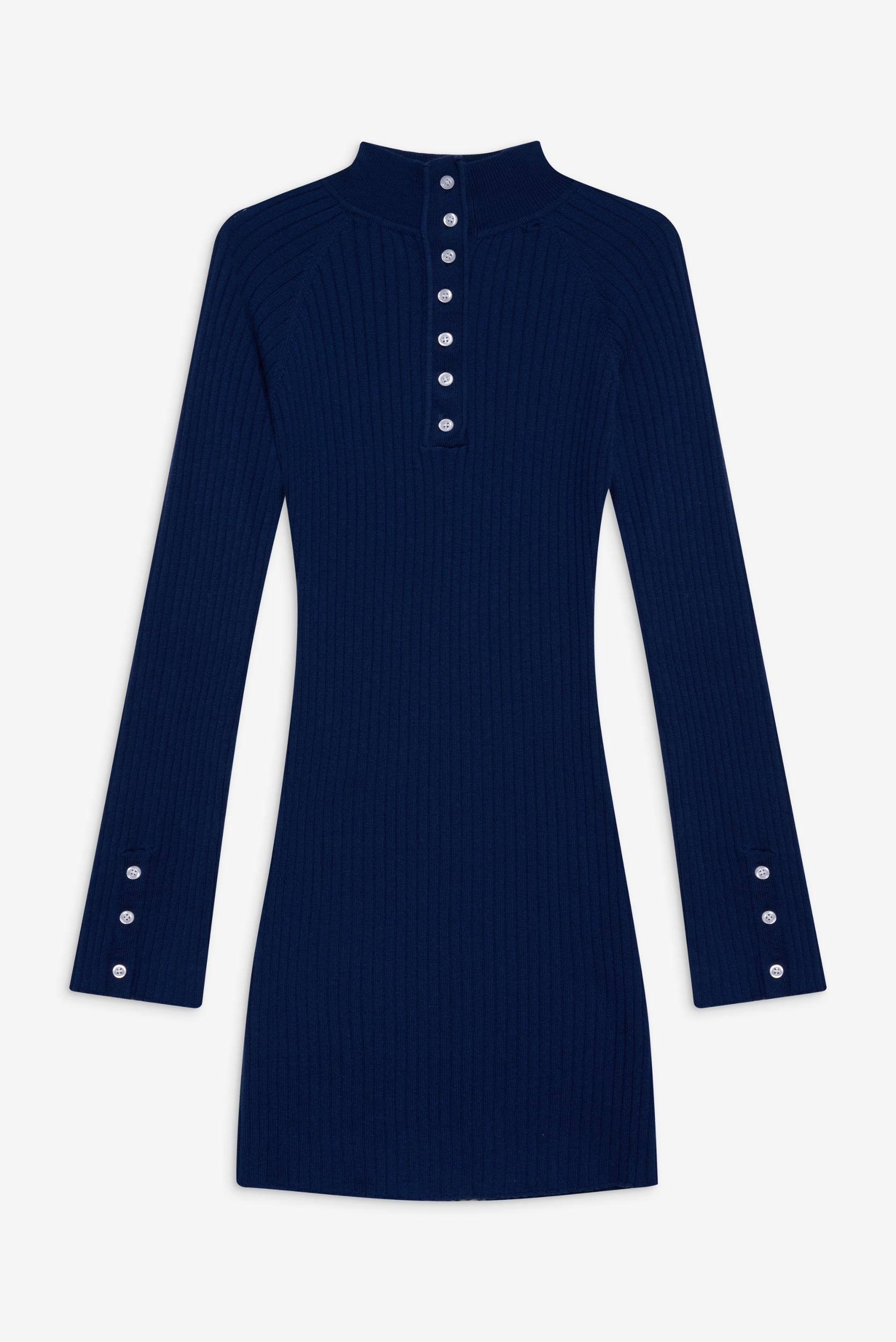 Isla Long  Sleeve Mini Dress - Midnight Blue Product Image