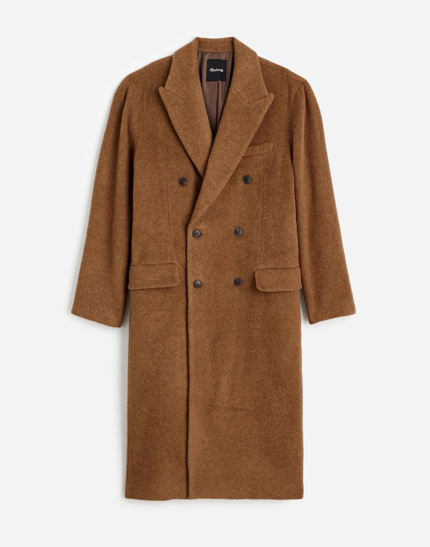 Double-Breasted Topcoat in Italian Alpaca-Wool Blend Product Image