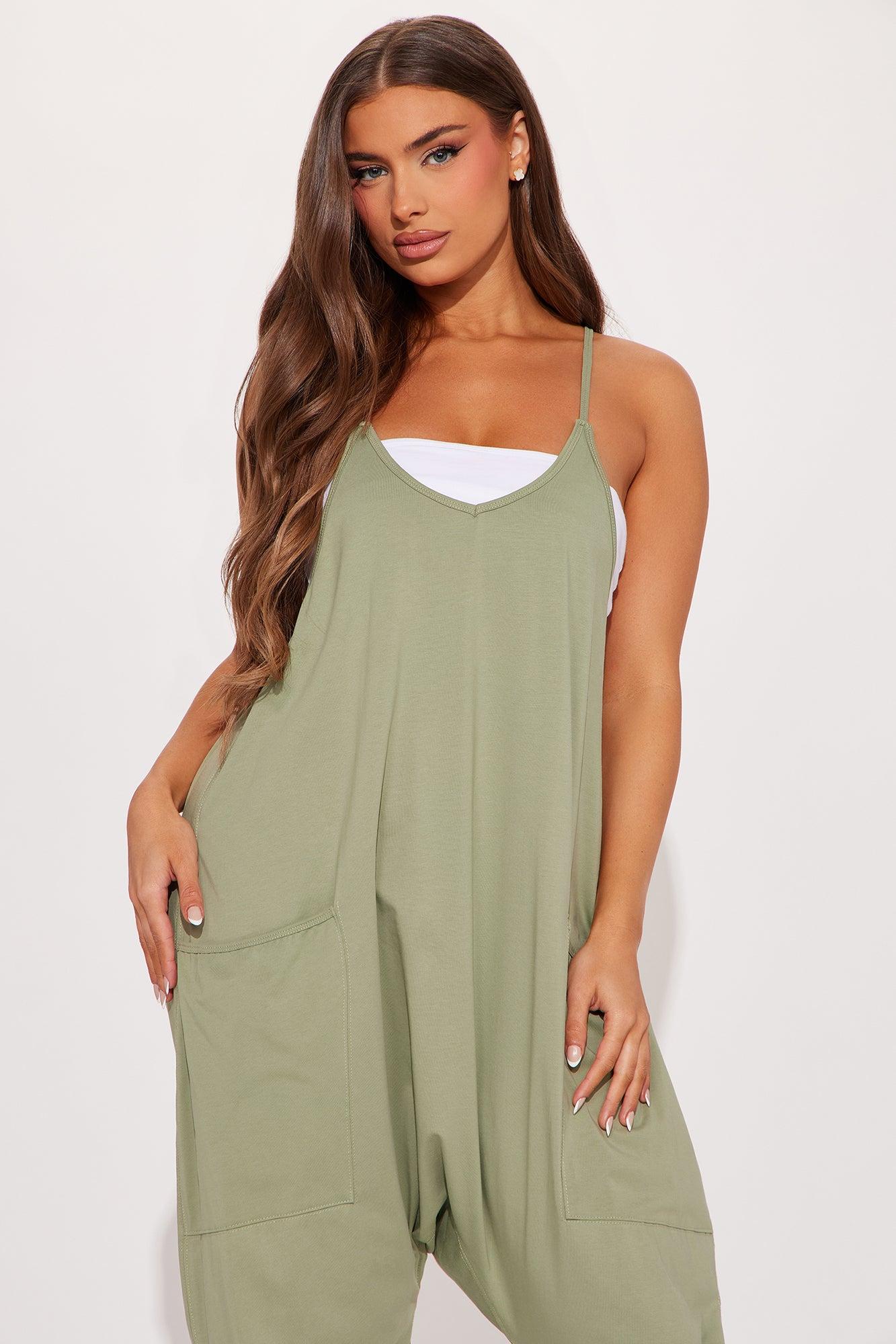 Get You Off My Mind Jumpsuit - Sage Product Image