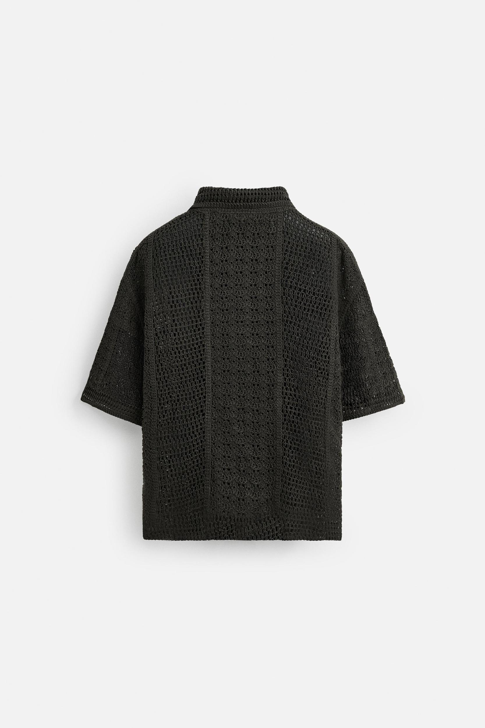 CROCHET TEXTURED POLO SHIRT Product Image