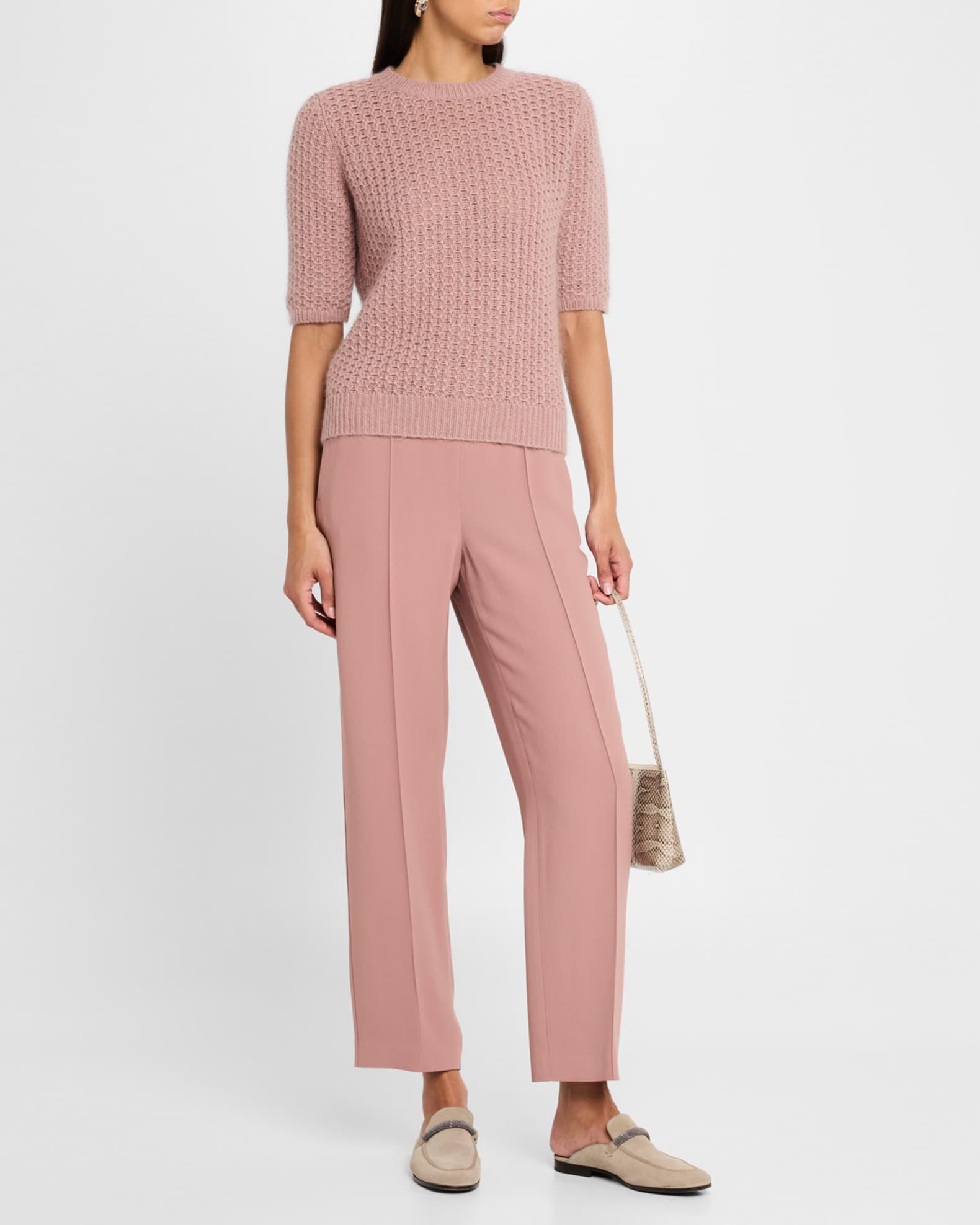 Cropped Pintuck Cady Trousers Product Image