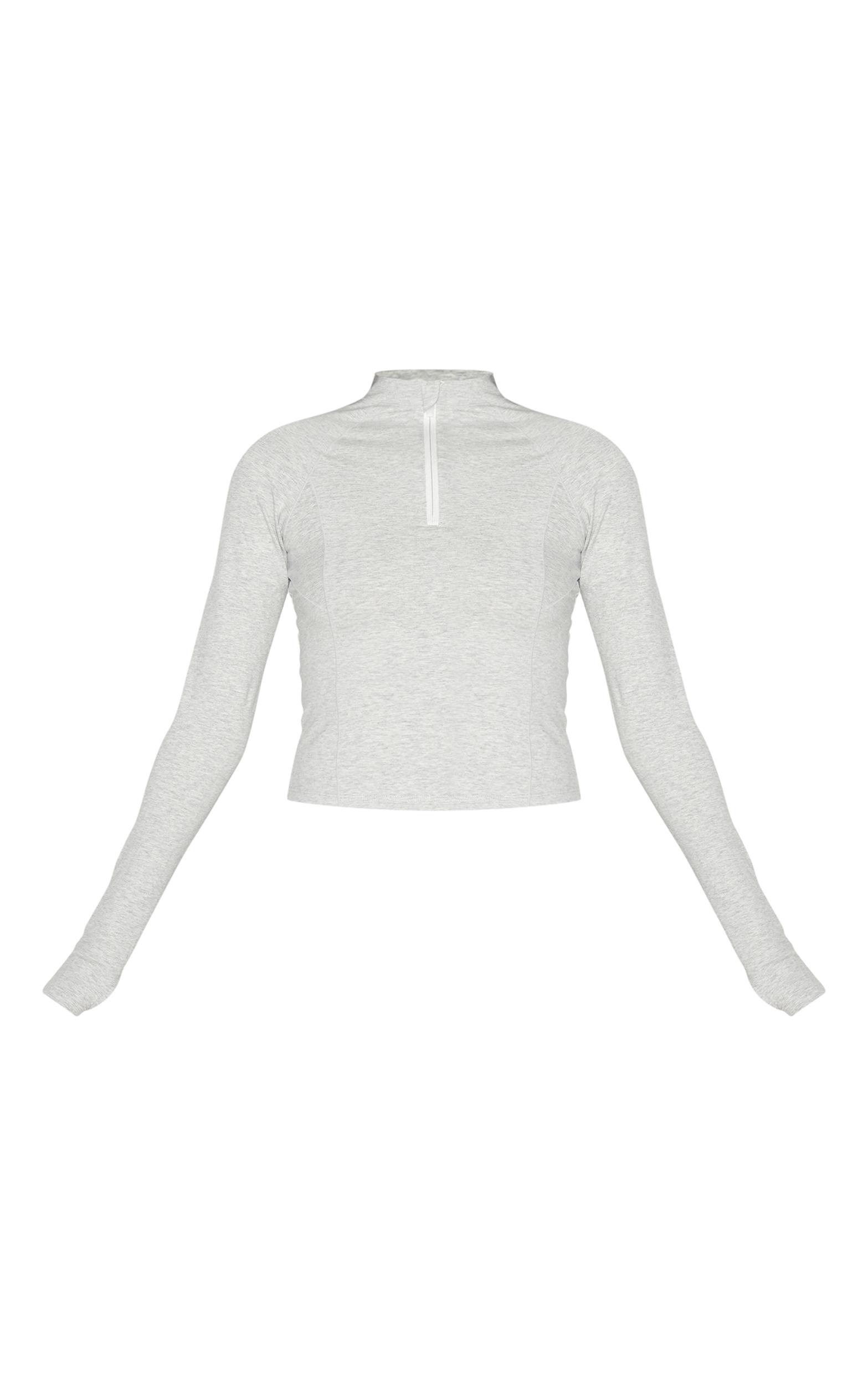 Ash Grey Sculpt Quarter Zip Gym Top Product Image