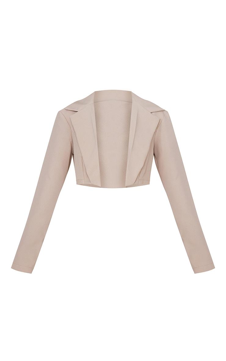 Plum Hook And Eye Ruched Fitted Shirt Product Image