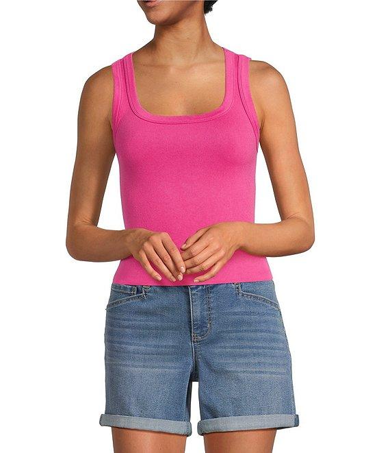 Gibson & Latimer Ribbed Knit Scoop Neck Sleeveless Tank Top Product Image