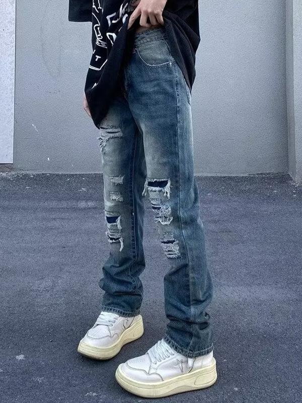 Men's Distressed Ripped Slim Jeans Product Image