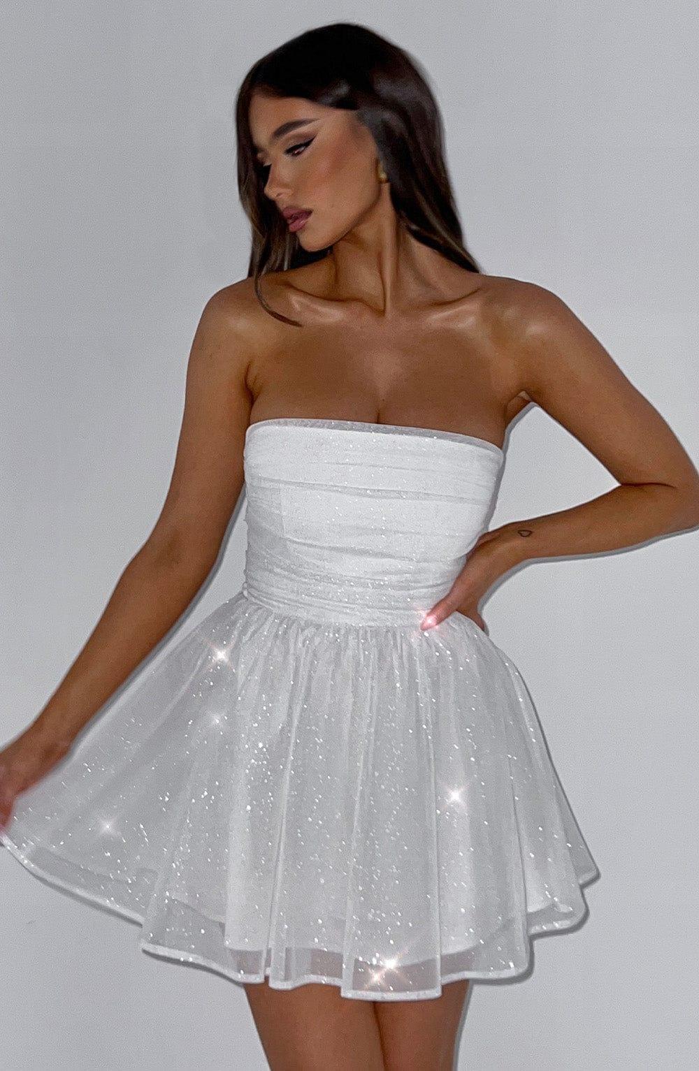 Katrina Mini Dress - Ivory Sparkle Product Image