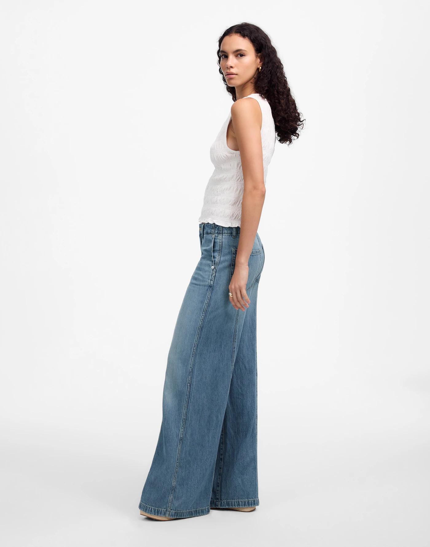 Petite Wide-Sweep Trousers: Airy Denim Edition Product Image