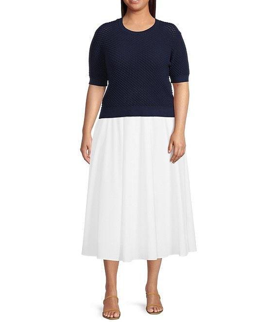 Lucy Paris Plus Elise Short Sleeve Sweater Knit Top Product Image