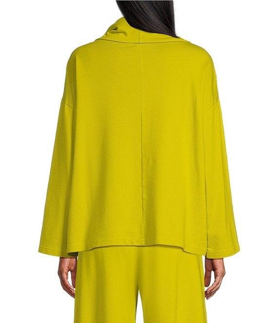 Bryn Walker Bamboo French Terry Cowl Neck Long Sleeve Ruched Seam Top Product Image