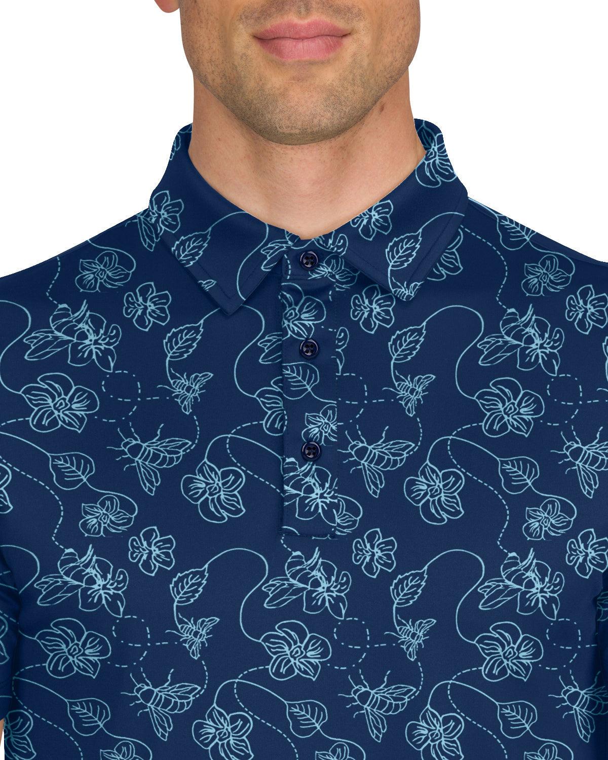 Three Sixty Six Men’s Print Golf Polos Male Product Image