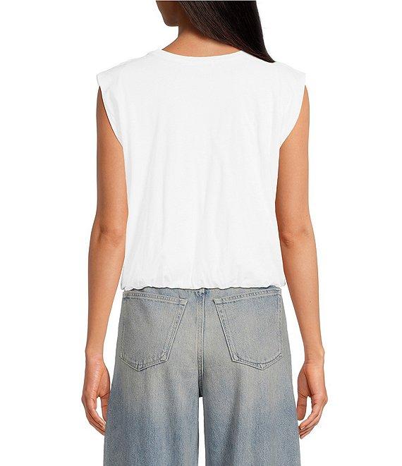 Good American Cotton Muscle Crew Neck Sleeveless Tee Product Image