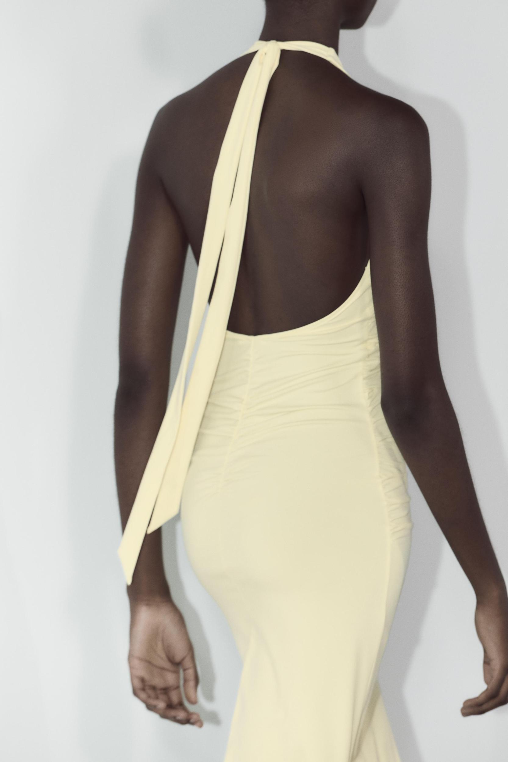 HALTER POLYAMIDE MAXI DRESS Product Image