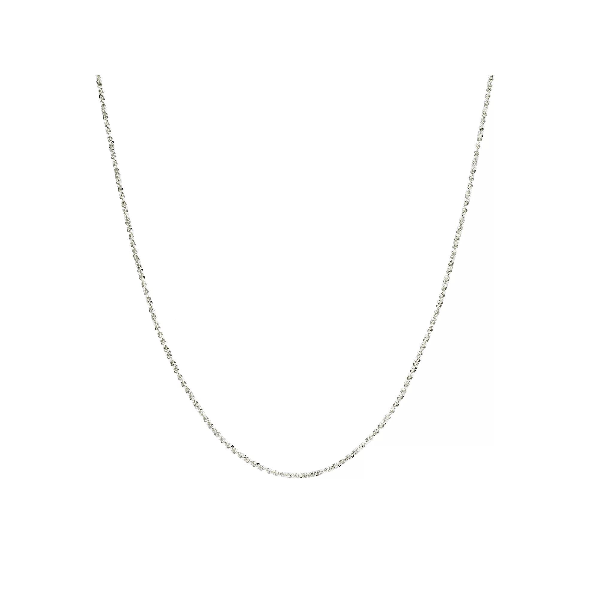 PRIMROSE Sterling Silver Sparkle Chain Necklace, Women's, Size: 20", Grey Product Image