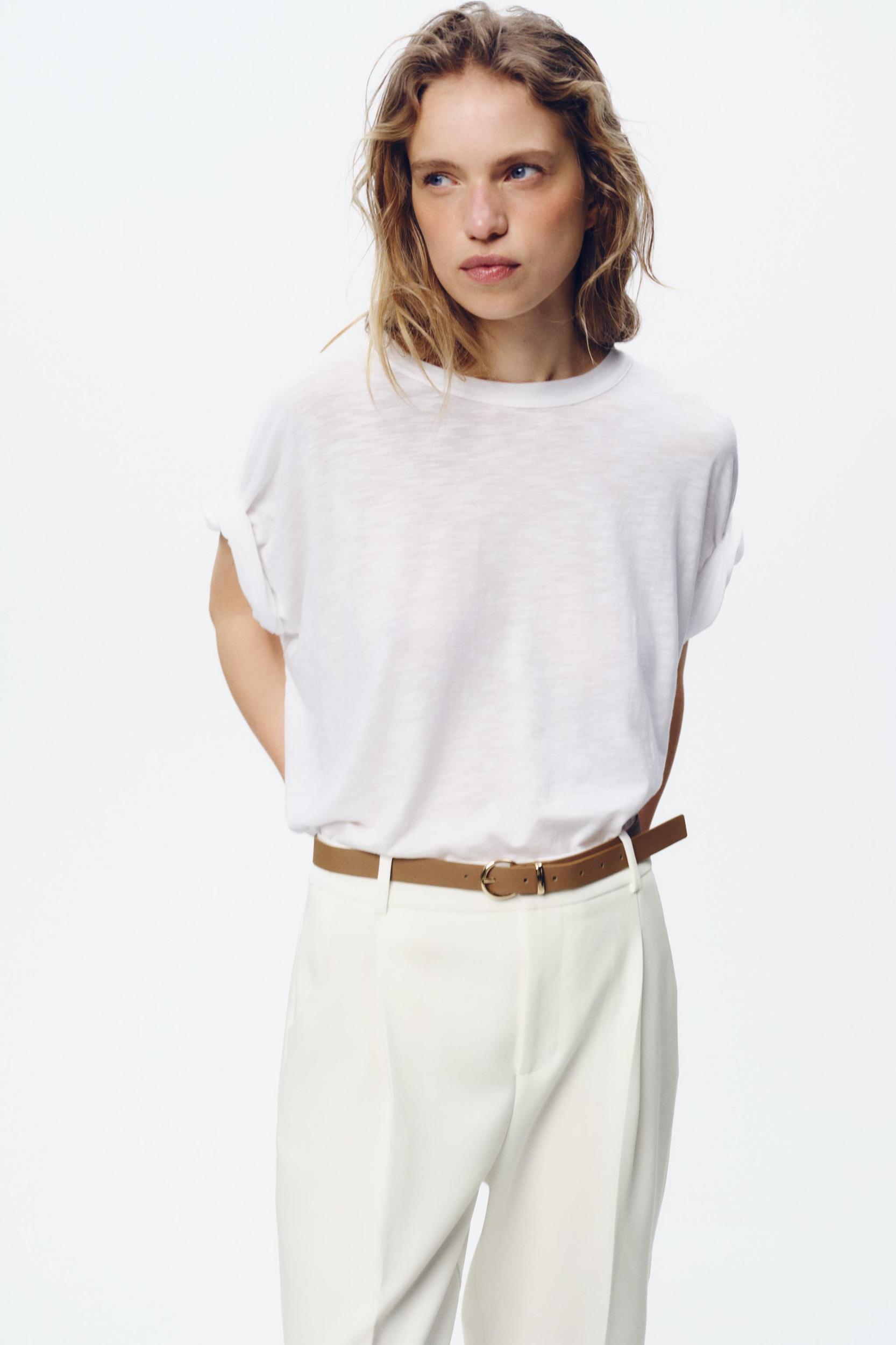 PLEATED BELTED PANTS Product Image