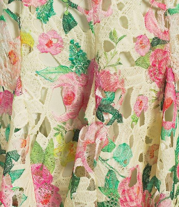 Gianni Bini Alice Floral Eyelet Square Neck A-Line Dress Product Image