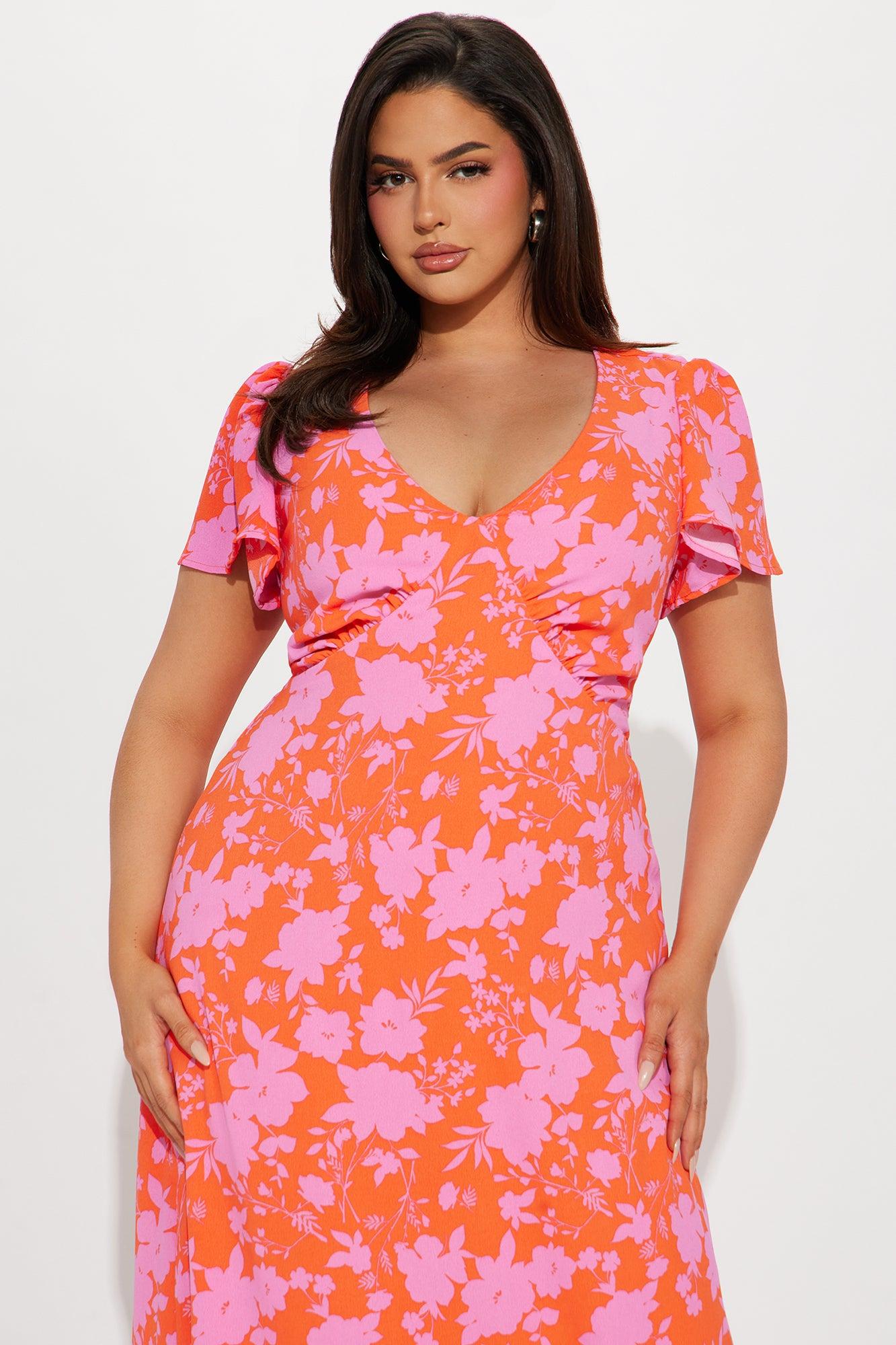 Layla Floral Maxi Dress - Orange/combo Product Image