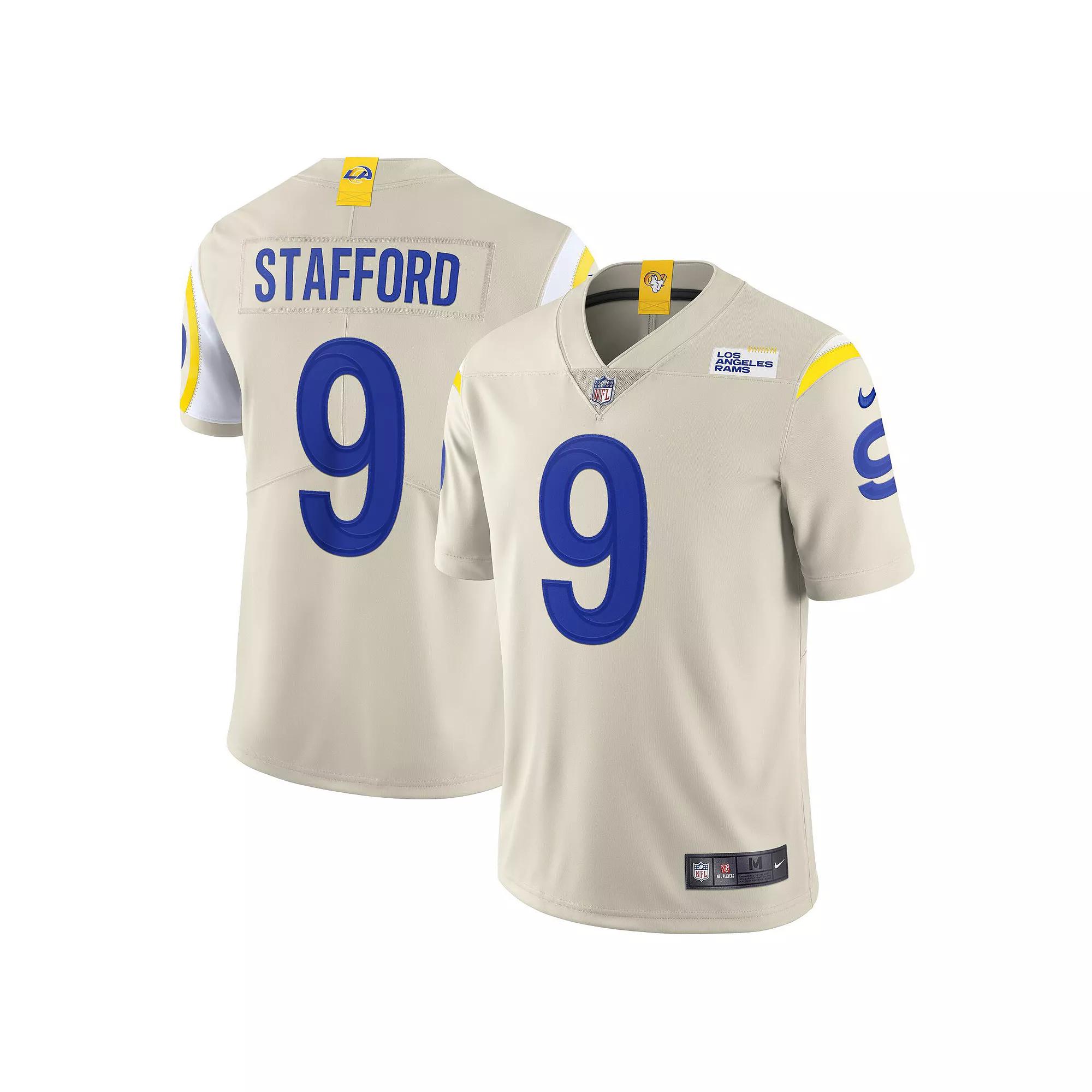 Mens Nike Matthew Stafford Bone Los Angeles Rams Vapor Limited Jersey Product Image