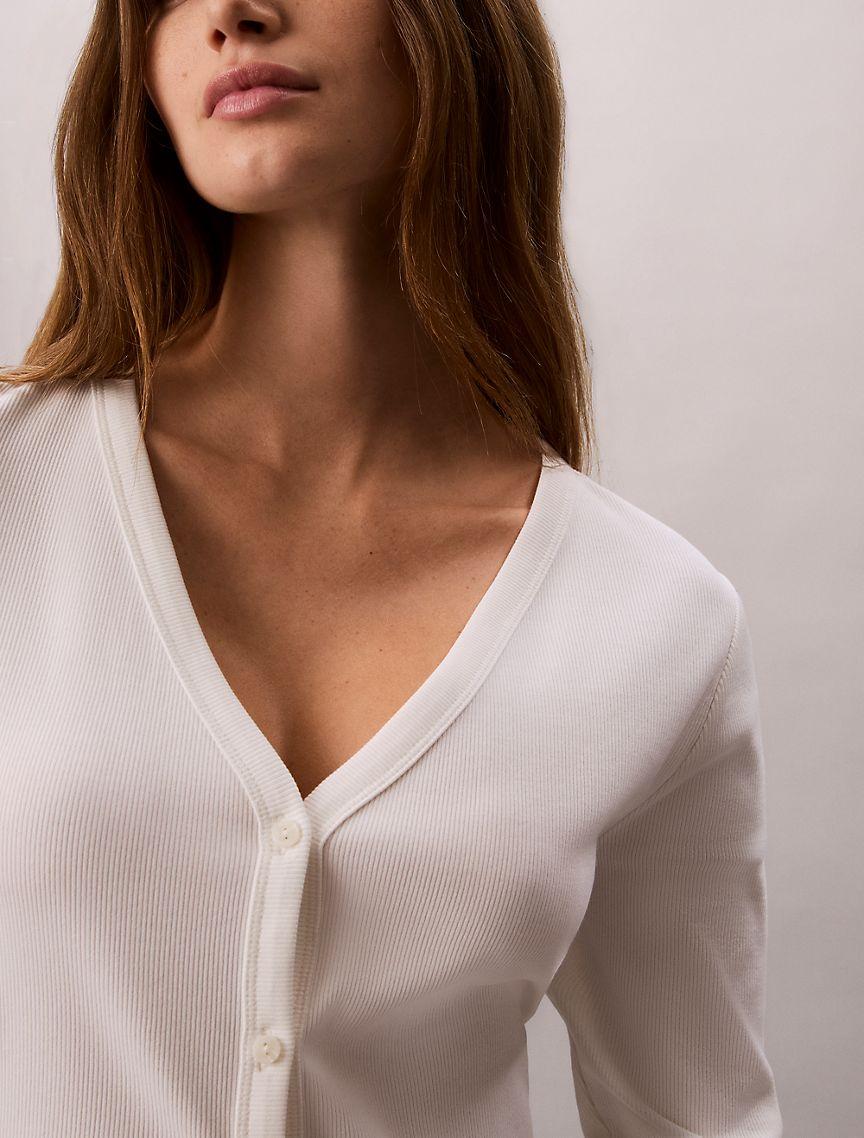 Woven Monologo Fine Rib Slim Cardigan Product Image