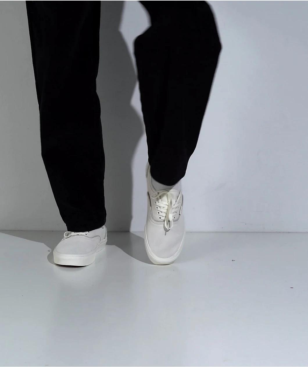 Vans Authentic Silver White & White Skate Shoes Product Image