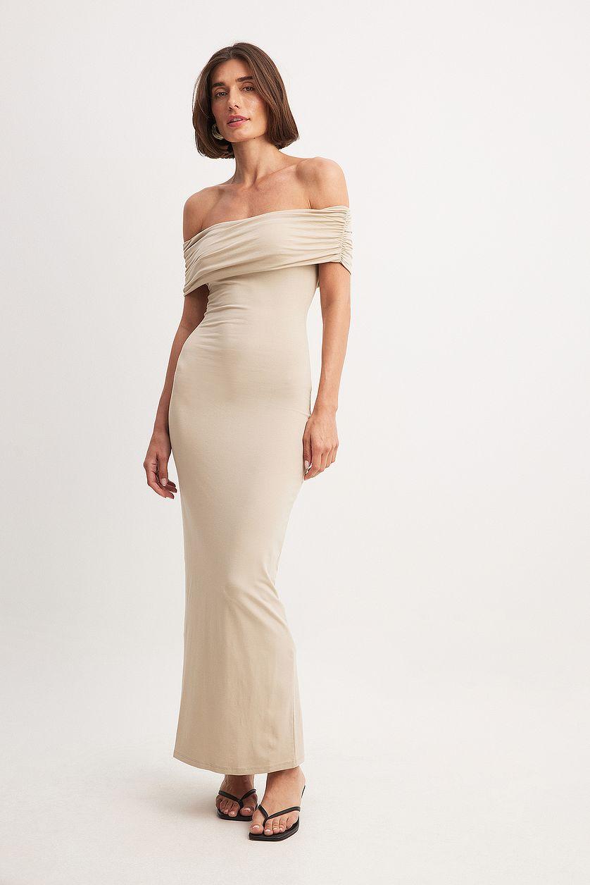 Soft Line Off Shoulder Maxi Dress Product Image